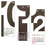HANABUSA(はなぶさ) 2018 カレンダー A（数字フォルム モノトーン）