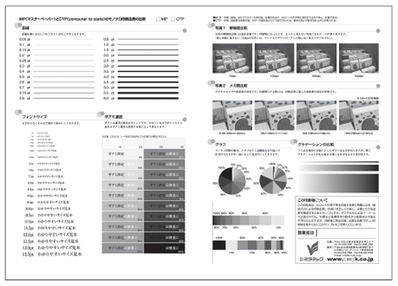 MP(マスターペーパー)とCTP(computer to plate)のモノク口印刷品質の比較