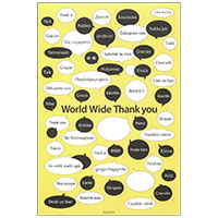 World Wide Thank you ポストカード 世界の言葉 ありがとう 感謝 デザインC