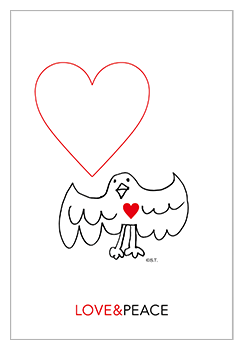 「LOVE & PEACE」 ポストカード デザイン A