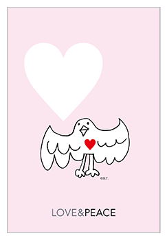 「LOVE & PEACE」 ポストカード デザイン B