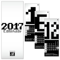 HANABUSA(はなぶさ) 2017 カレンダー E（アート・ロック モノトーン）