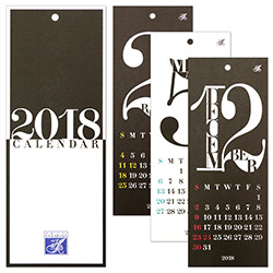 HANABUSA(はなぶさ) 2018 カレンダー B 数字フォルム カラフル