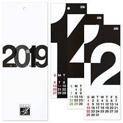 HANABUSA(はなぶさ) 2019 カレンダー A 数字フォルム モノトーン