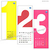 2014年壁掛けカレンダー デザインA(カラフル) ビビットカラーのシンプルなスタイリッシュでポップなアートカレンダー 小型 コンパクトサイズ