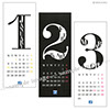 2014年 壁掛けカレンダー デザインB(モノトーン) レトロ＆モダンのシンプルでスタイリッシュなアートカレンダー 白黒 モノクロ 小型 コンパクトサイズ