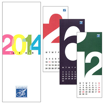 HANABUSA 2014年 壁掛けカレンダー デザインA(カラフル)