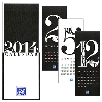 HANABUSA 2014年 壁掛けカレンダー デザインB(モノトーン)